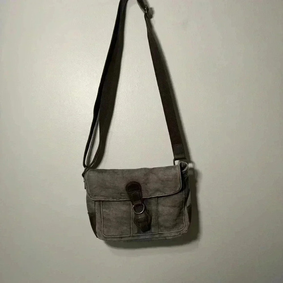 Da van denim & genuine leather crossbody bag boho grunge western - Picture 2 of 7